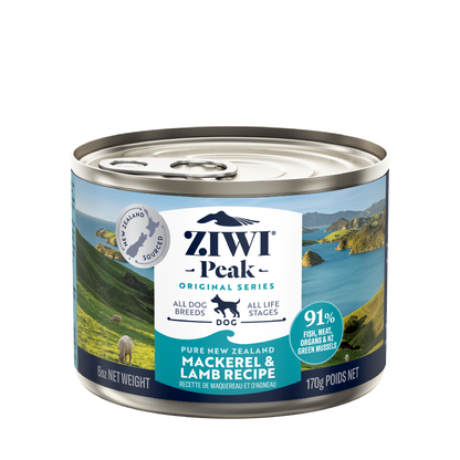 ZIWI Peak Mackerel & Lamb Recipe Wet Dog Food (170g/390g)