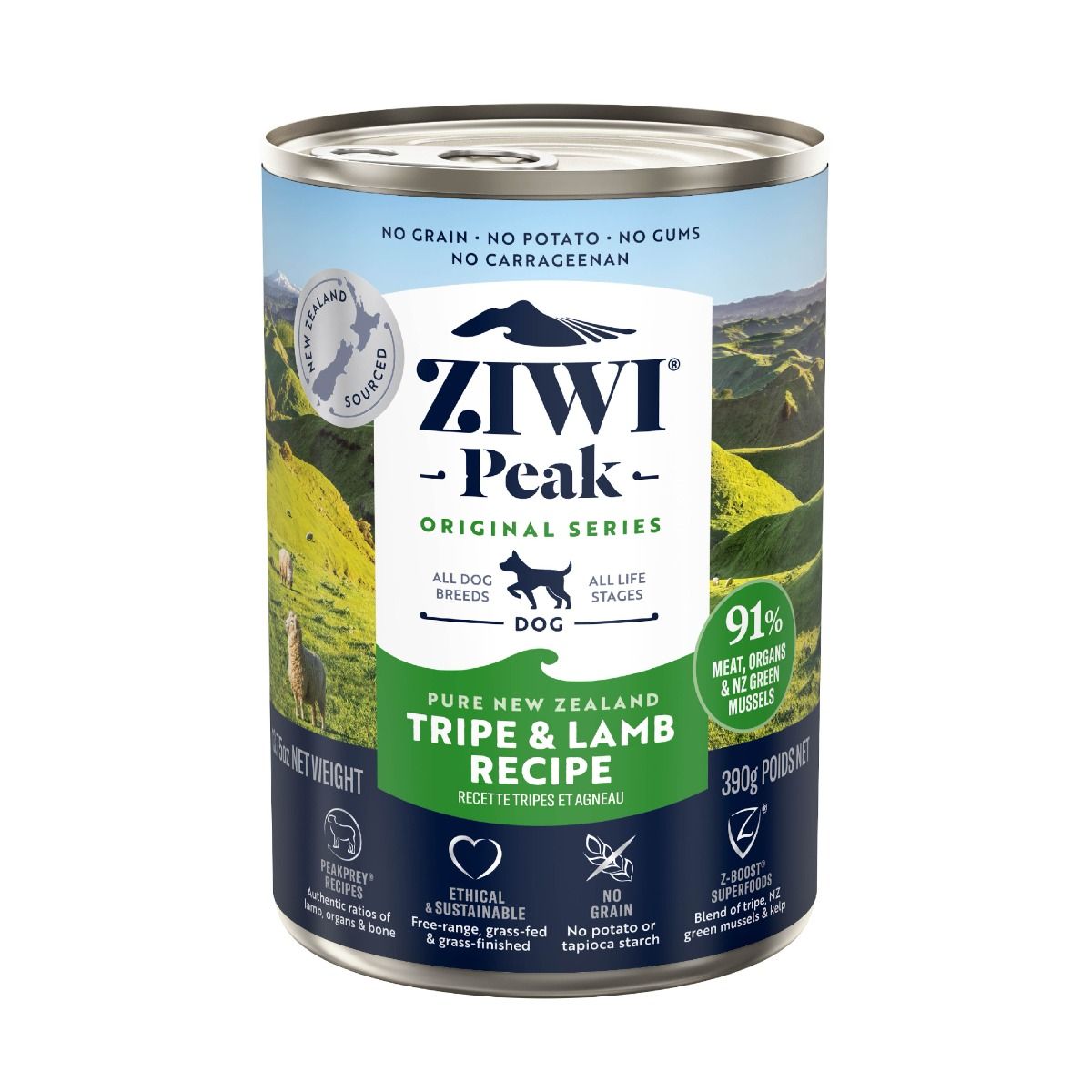ZIWI Peak Tripe & Lamb Recipe Wet Dog Food (170g/390g)