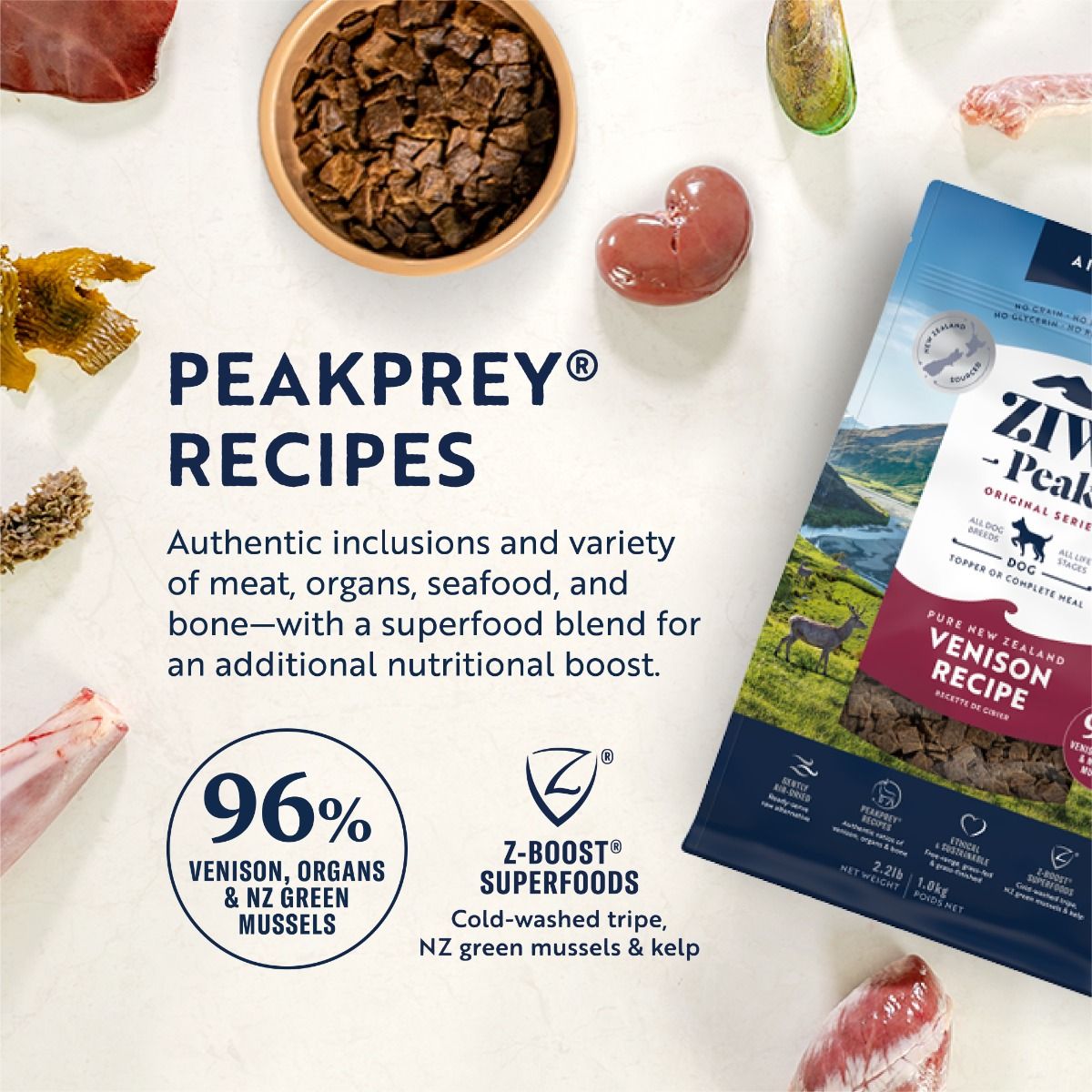 ZIWI Peak Air-Dried Venison Recipe Dry Dog Food (1kg/2.5kg)