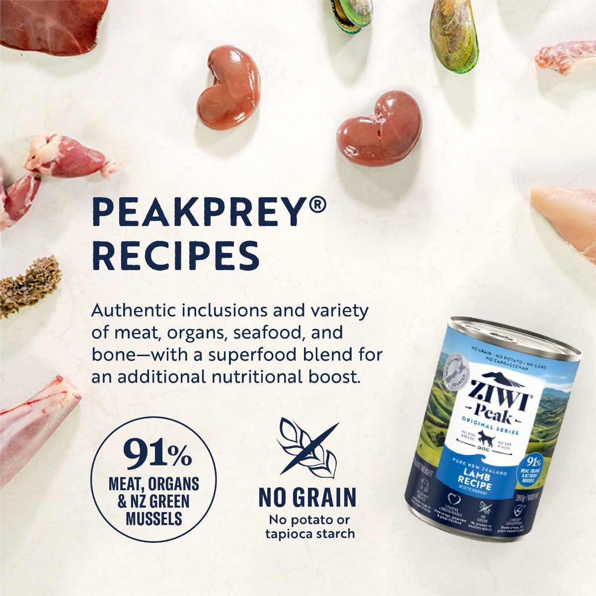 ZIWI Peak Lamb Recipe Wet Dog Food (170g/390g)