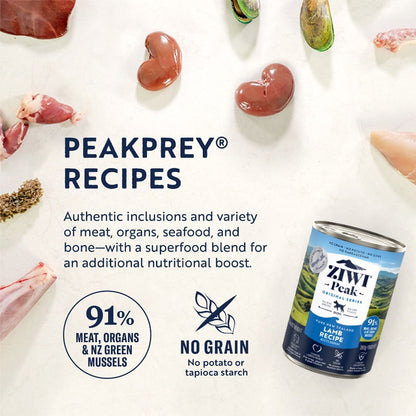 ZIWI Peak Lamb Recipe Wet Dog Food (170g/390g)