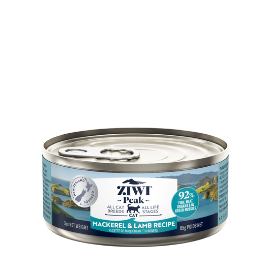 ZIWI Peak Mackerel & Lamb Recipe Wet Cat Food 185g