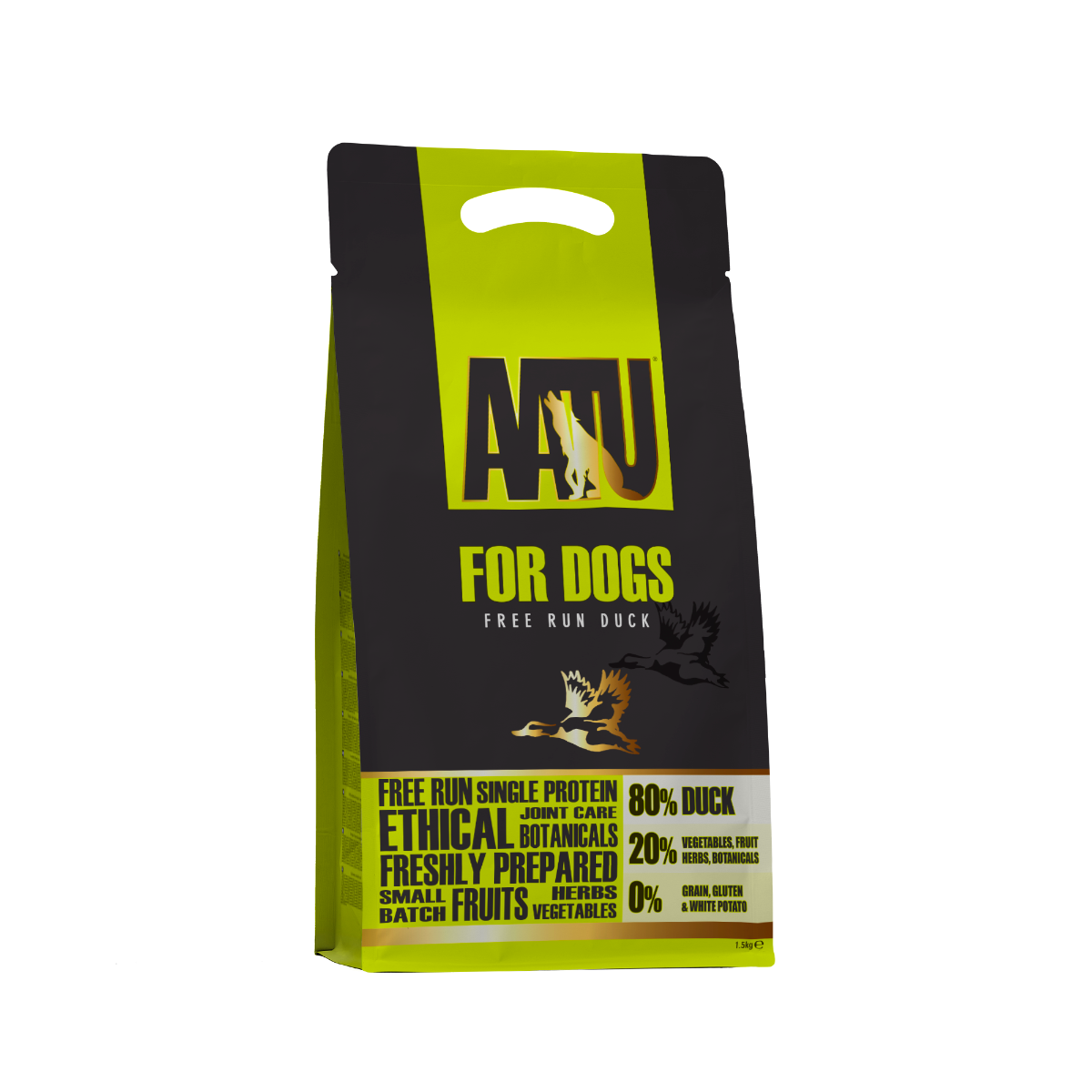 AATU Free Run Duck Dry Dog Food | 80% Duck | Grain-Free | 1.5kg–5kg