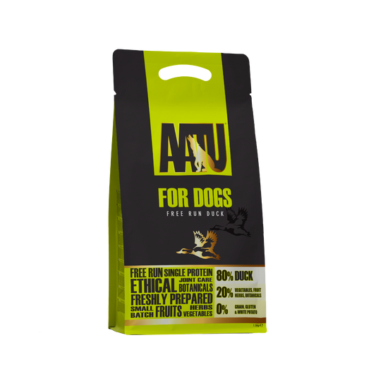 AATU Free Run Duck Dry Dog Food | 80% Duck | Grain-Free | 1.5kg–5kg