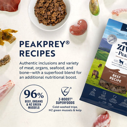 ZIWI Peak Air-Dried Beef Recipe Dry Dog Food (1kg/2.5kg/4kg)