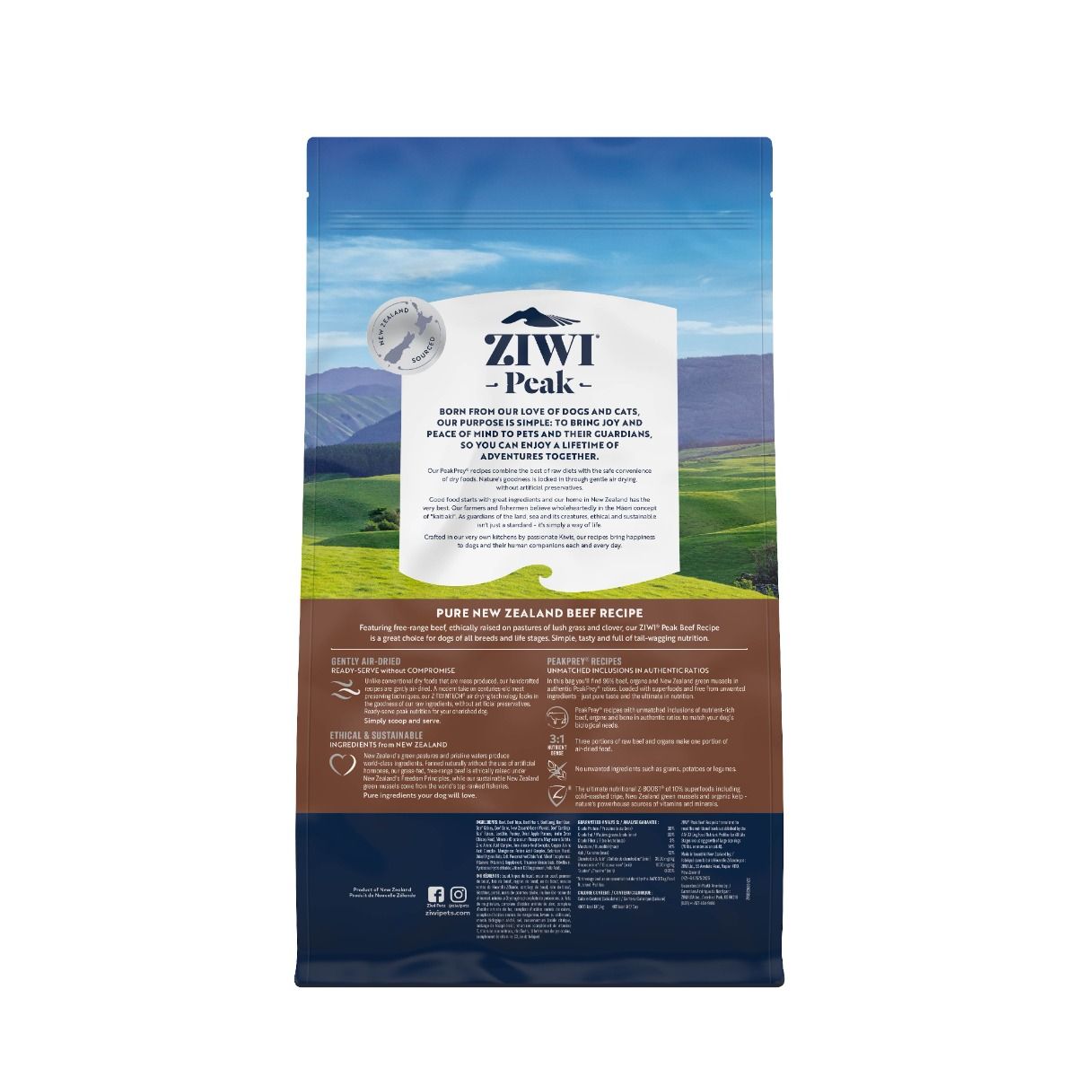 ZIWI Peak Air-Dried Beef Recipe Dry Dog Food (1kg/2.5kg/4kg)