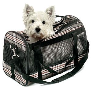 Flamingo Piccadilli Carrying Bag | Lightweight Pet Travel Carrier with Checkered Pattern