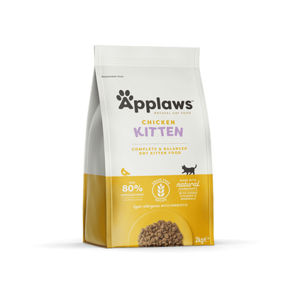 Applaws Complete & Balanced Dry Kitten Food | Chicken Recipe | Grain-Free, 80% Chicken Protein | with Prebiotic | 2kg