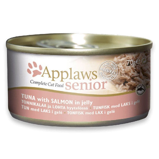 Applaws Natural Cat Food for Senior Cats | Tuna Fillet with Salmon in Jelly | Made with Natural Ingredients | 70g