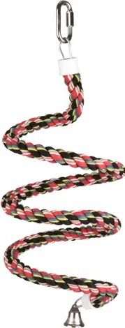Flamingo Twister Perch Cotton Bird Twist Swing | Spiral Swing with Bell for Birds