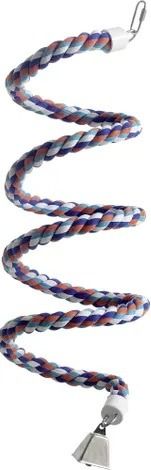 Flamingo Twister Perch Cotton Bird Twist Swing | Spiral Swing with Bell for Birds