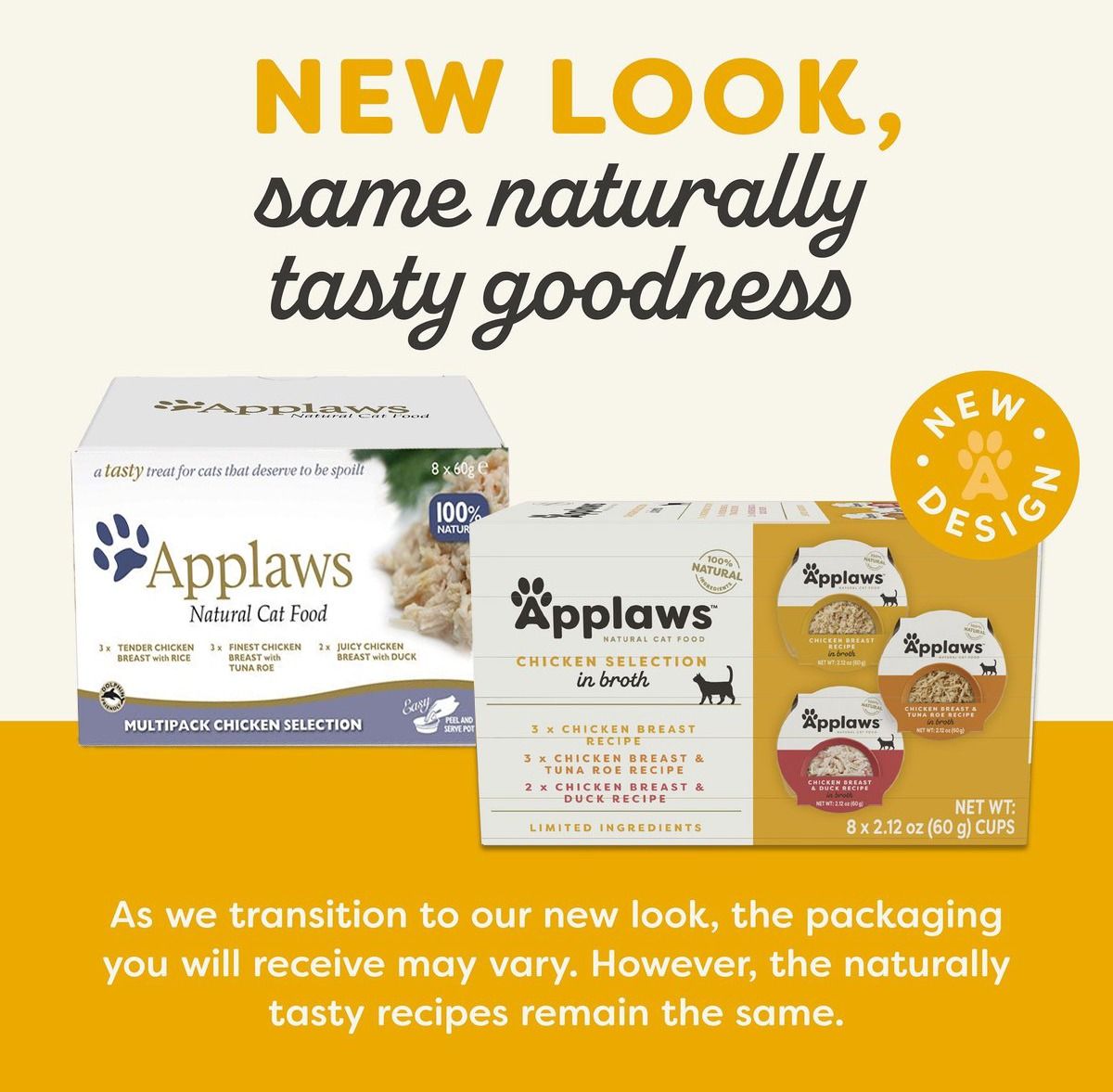 Applaws Chicken Selection in Broth Wet Cat Food | 100% Natural | 8 x 60g Pot Pack