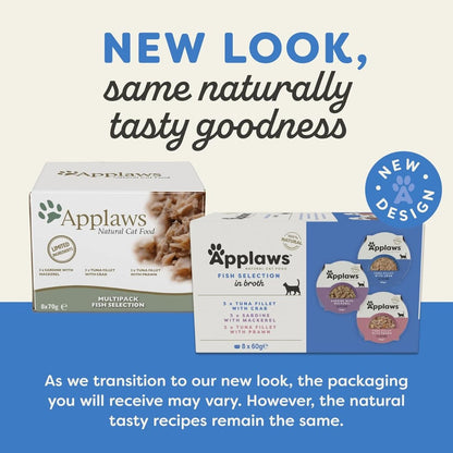 Applaws Fish Selection in Broth Adult Wet Cat Food | 100% Natural | 8 x 60g Pot Pack