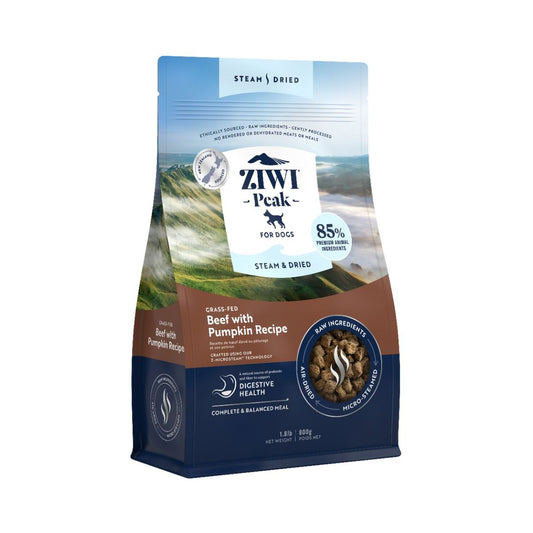 ZIWI Peak Steam & Dried Grass-Fed Beef with Pumpkin Recipe Dry Dog Food (800g/1.5kg/3.2kg)