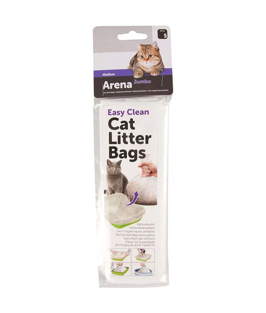 Flamingo Arena Jumbo Easy Clean Cat Litter Bags 5pcs | Extra Large Disposable Litter Tray Liners