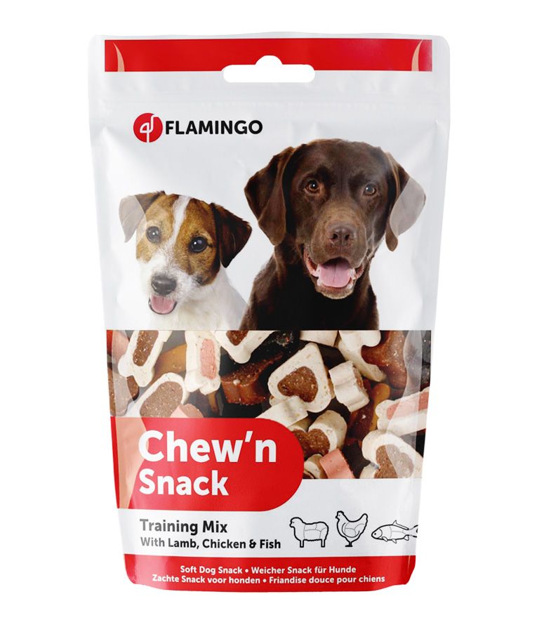 Flamingo Chew'n Snack Soft Training Mix Dog Treats 150g | 3-Flavor Training Rewards