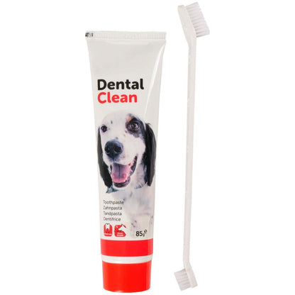 Flamingo Dog Dental Clean Kit | Toothbrush & Mint Toothpaste Set for Dogs 85g