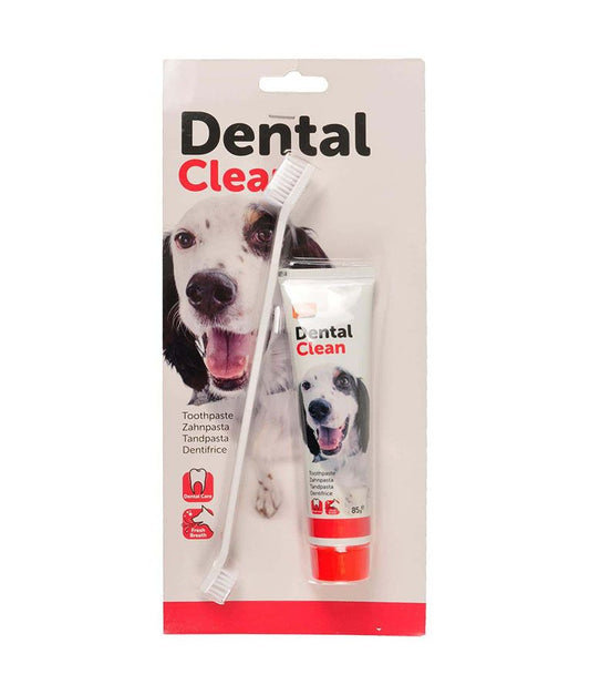 Flamingo Dog Dental Clean Kit | Toothbrush & Mint Toothpaste Set for Dogs 85g