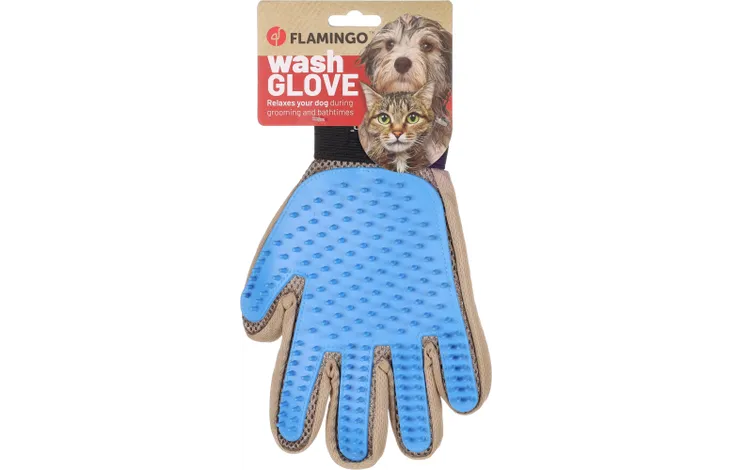 Flamingo Mandy Grooming Wash Glove 24cm | Easy Bathing & Massage Glove for Pets