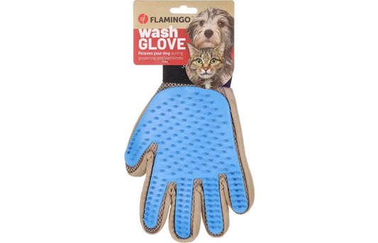 Flamingo Mandy Grooming Wash Glove 24cm | Easy Bathing & Massage Glove for Pets