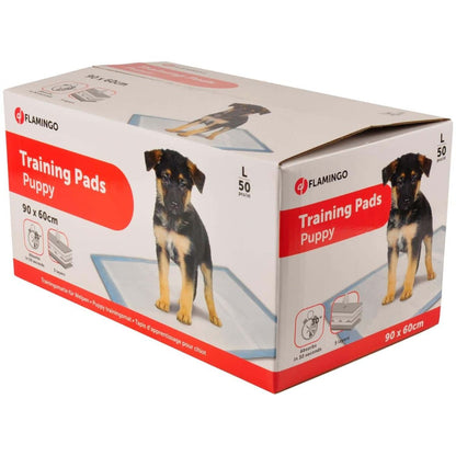 Flamingo Training Puppy Pads 50pcs | 5-Layer Absorbent Potty Training Mats