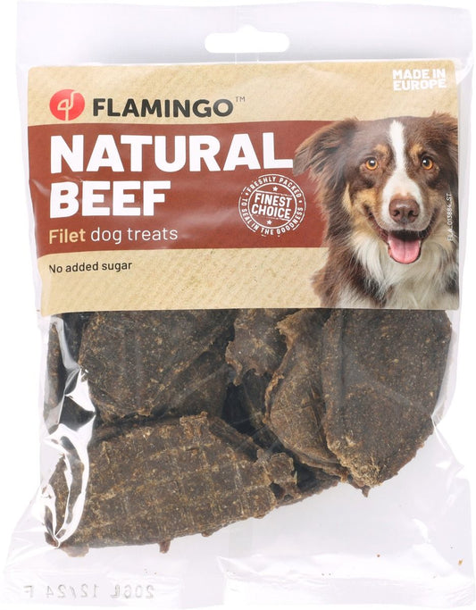 Flamingo Natural Beef Filet Dog Treats 200g | High-Protein, Gluten-Free Dog Snacks