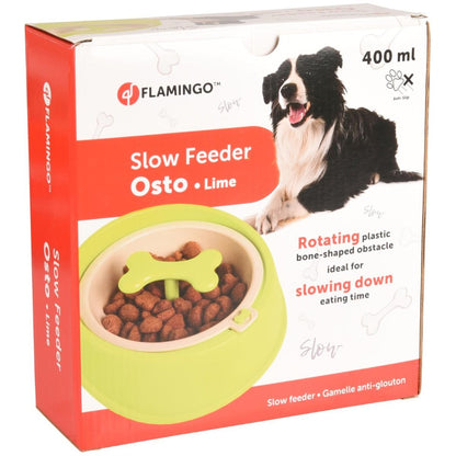 Flamingo Osto Dog Slow Feeder | Interactive Rolling Treat Puzzle & Slow Feeder (400ml)