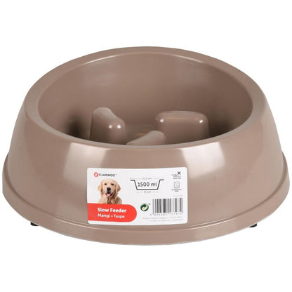 Flamingo Mangi Dog Slow Feeder | Melamine Slow Eating Bowl with Anti-Slip Base (500ml-1500ml)