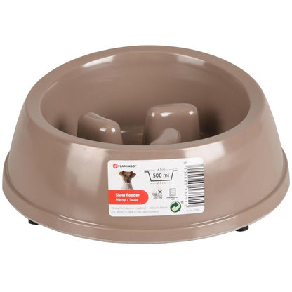 Flamingo Mangi Dog Slow Feeder | Melamine Slow Eating Bowl with Anti-Slip Base (500ml-1500ml)