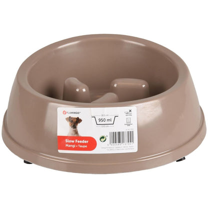 Flamingo Mangi Dog Slow Feeder | Melamine Slow Eating Bowl with Anti-Slip Base (500ml-1500ml)