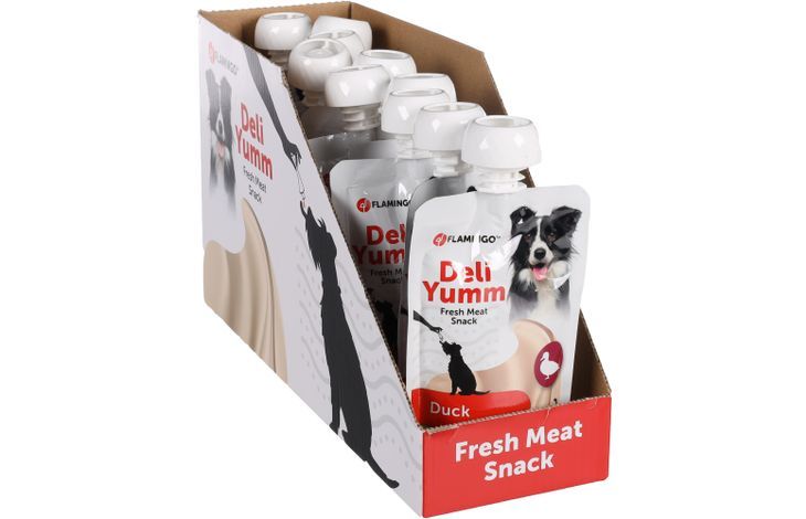 Flamingo Deli Yumm Fresh Meat Snack Duck Dog Treats 90g | Grain-Free Duck Mousse for Dogs