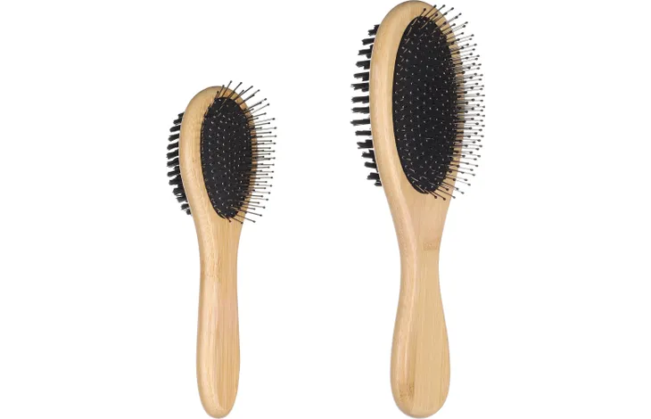 Flamingo Bristle & Pin Babu Dog Brush | Dual-Action Eco-Friendly Bamboo Dog Brush