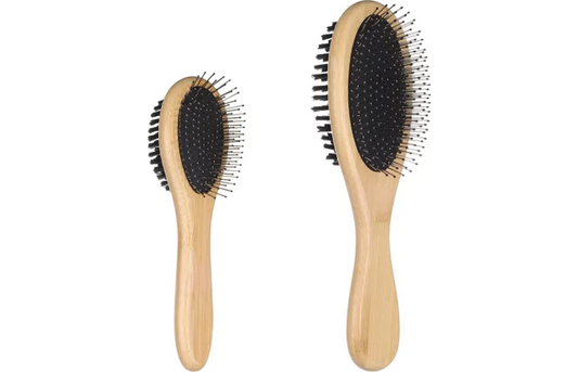 Flamingo Bristle & Pin Babu Dog Brush | Dual-Action Eco-Friendly Bamboo Dog Brush