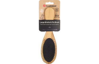 Flamingo Pin Brush Babu Dog Brush | Eco-Friendly Bamboo Pin Brush for Dogs