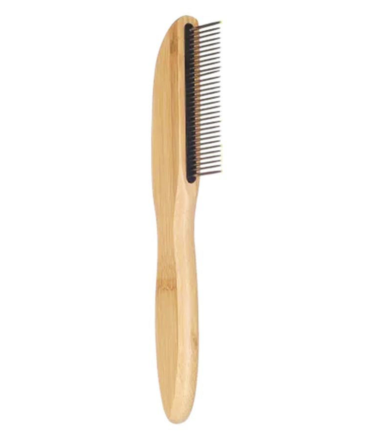 Flamingo Fine Detangling Rotating 31 Pins Dog Comb | Eco-Friendly Bamboo Dog Grooming Comb