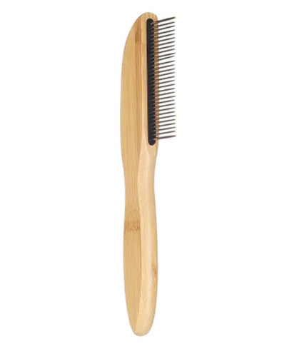 Flamingo Fine Detangling Rotating 31 Pins Dog Comb | Eco-Friendly Bamboo Dog Grooming Comb