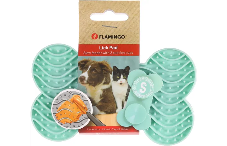 Flamingo Yummy Silicone Bone Lick Pad | Dog & Cat Slow Feeder Licking Pad