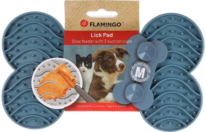 Flamingo Yummy Silicone Bone Lick Pad | Dog & Cat Slow Feeder Licking Pad