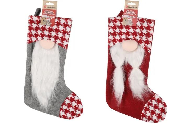 Flamingo Barda Gnome Sock Christmas Cat Toy | Festive Plush Catnip Toy