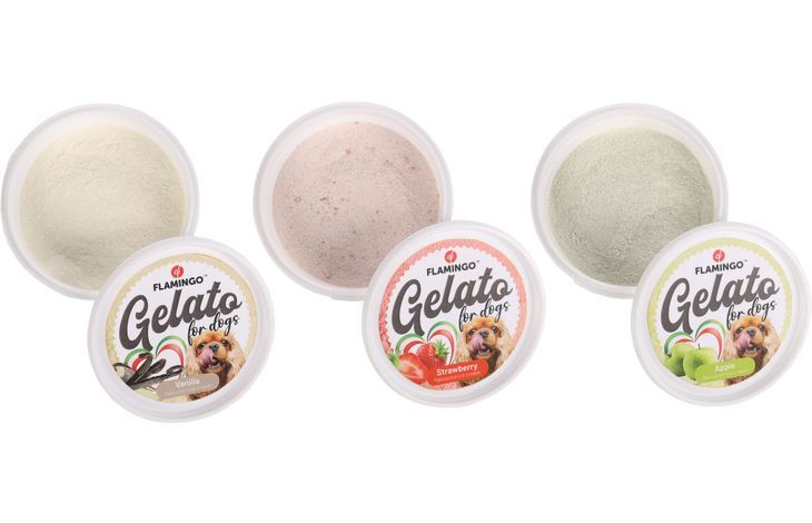 Flamingo Gelato Ice Cream Dog Treats 40g | DIY Frozen Dog Treat Mix (Strawberry, Apple, Vanilla)