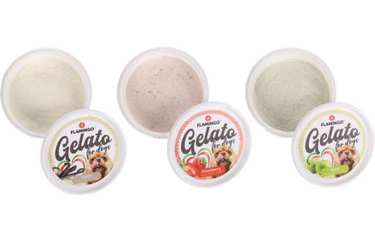 Flamingo Gelato Ice Cream Dog Treats 40g | DIY Frozen Dog Treat Mix (Strawberry, Apple, Vanilla)