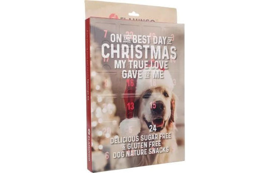 Flamingo Christmas Calendar Nature Snack Dog Treats 24pcs | Advent Calendar for Dogs