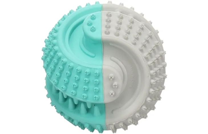 Flamingo Growi Dental Ball Rubber Dog Toy White/Green | Durable Chew Toy for Clean Teeth & Healthy Gums | 8cm