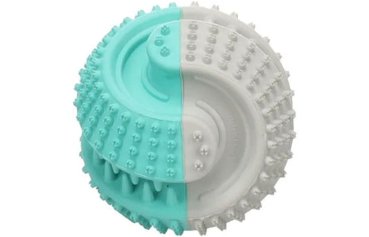 Flamingo Growi Dental Ball Rubber Dog Toy White/Green | Durable Chew Toy for Clean Teeth & Healthy Gums | 8cm