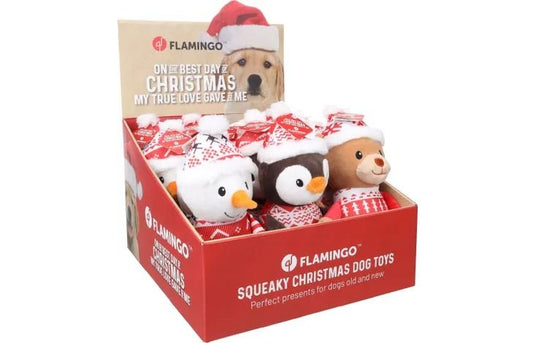 Flamingo Swetta Squeaky Christmas Dog Toy | "My True Love Gave Me" 12 Days Collection