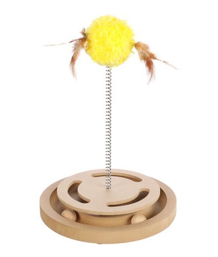 Flamingo Kitty Brain Train with Feather Cat Toy | Interactive Toy for Cats