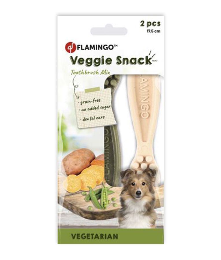 Flamingo Veggie Snack Toothbrush Mix Adult Dog Treats | Dental Health Dog Treats