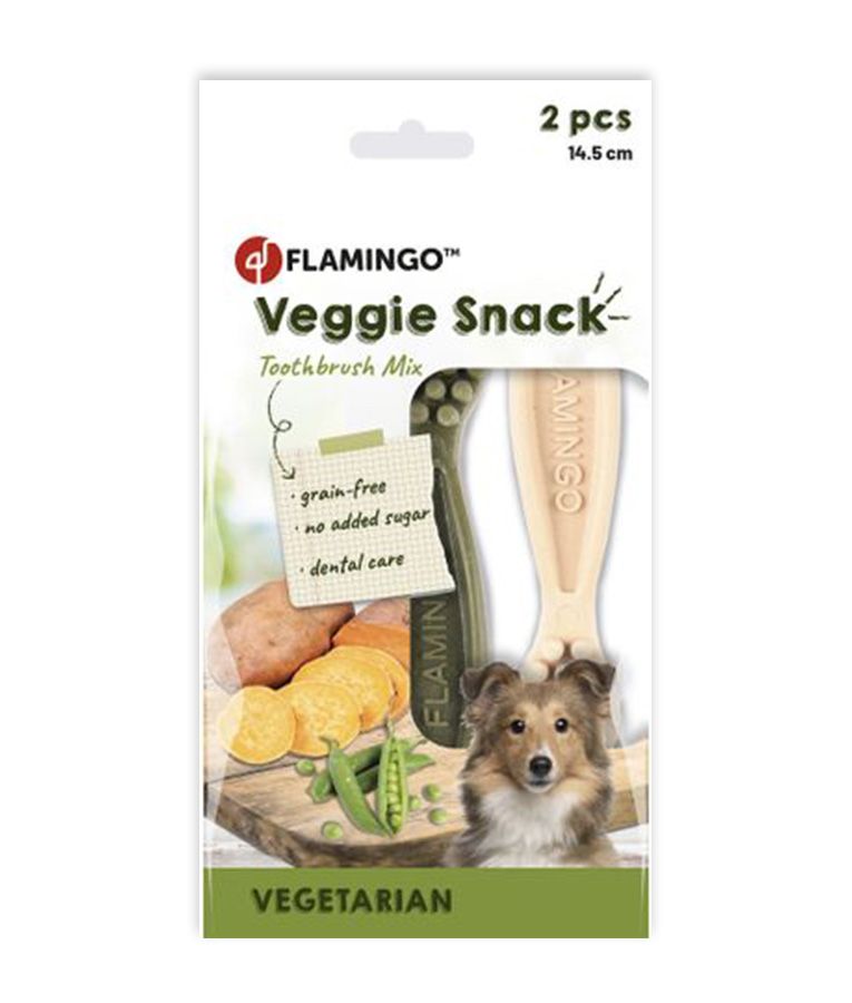 Flamingo Veggie Snack Toothbrush Mix Adult Dog Treats | Dental Health Dog Treats