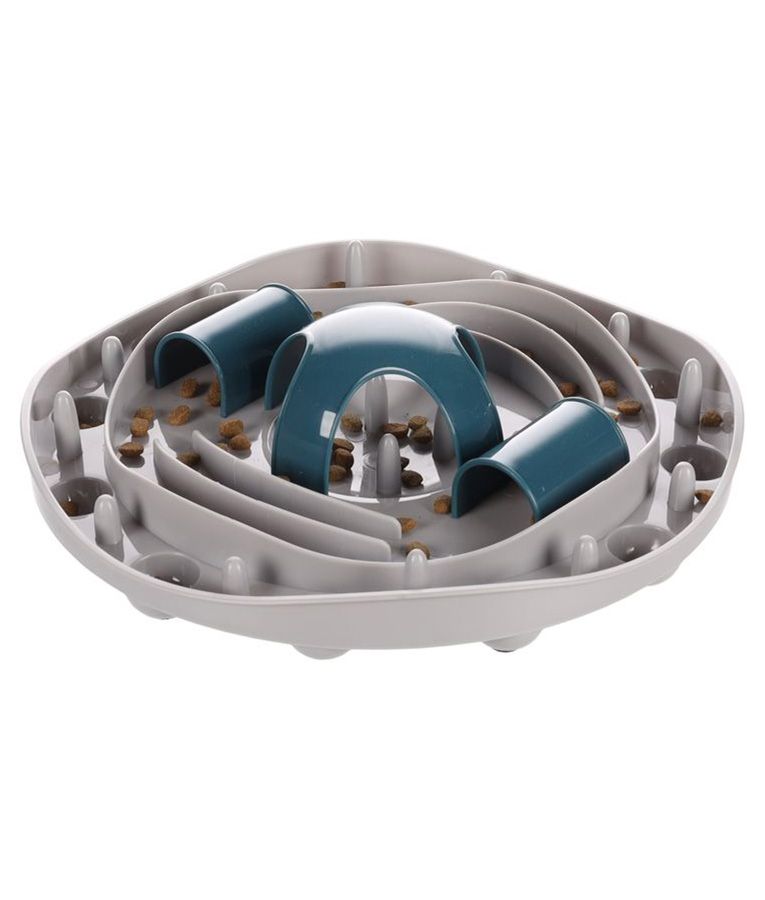 Flamingo Puzzle Feeder Hanto Interactive Cat Toy Grey/Blue 28.5x7cm | Slow Feeder & Enrichment Toy