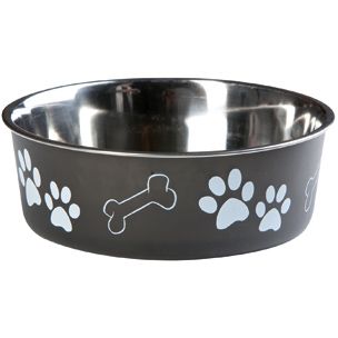 Flamingo Bella Kena Dog Bowl | Stainless Steel Dog Bowl with Paw Print Design